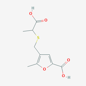 molecular formula C10H12O5S B2623004 4-{[(1-Carboxyethyl)sulfanyl]methyl}-5-methyl-2-furoic acid CAS No. 333352-55-9