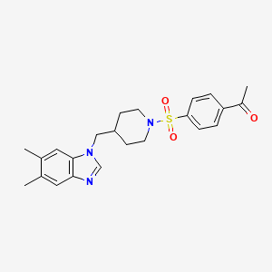 1-(4-((4-((5,6-dimethyl-1H-benzo[d]imidazol-1-yl)methyl)piperidin-1-yl)sulfonyl)phenyl)ethanone