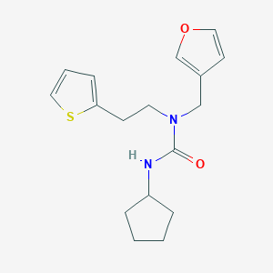 3-Cyclopentyl-1-(furan-3-ylmethyl)-1-(2-(thiophen-2-yl)ethyl)urea