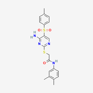 2-({4-amino-5-[(4-methylphenyl)sulfonyl]pyrimidin-2-yl}thio)-N-(3,4-dimethylphenyl)acetamide