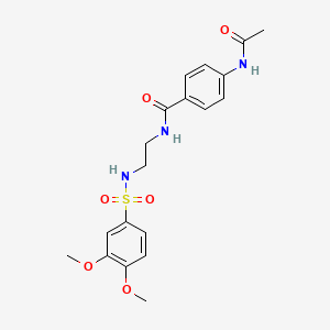 4-acetamido-N-(2-(3,4-dimethoxyphenylsulfonamido)ethyl)benzamide