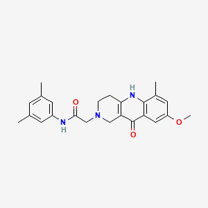 molecular formula C24H27N3O3 B2623066 N-(3,5-dimethylphenyl)-2-(8-methoxy-6-methyl-10-oxo-3,4,5,10-tetrahydrobenzo[b][1,6]naphthyridin-2(1H)-yl)acetamide CAS No. 1326886-43-4