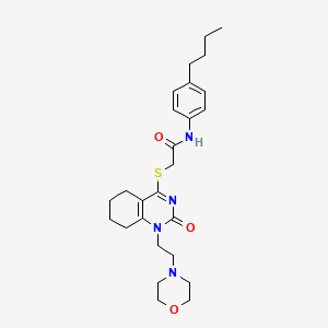 molecular formula C26H36N4O3S B2623075 N-(4-butylphenyl)-2-((1-(2-morpholinoethyl)-2-oxo-1,2,5,6,7,8-hexahydroquinazolin-4-yl)thio)acetamide CAS No. 898461-17-1