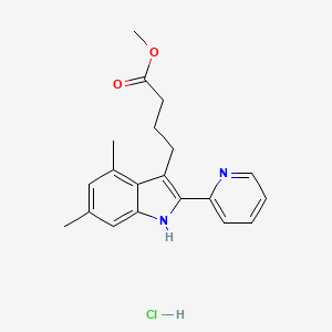 molecular formula C20H23ClN2O2 B2623100 Methyl 4-[4,6-dimethyl-2-(pyridin-2-YL)-1H-indol-3-YL]butanoate hydrochloride CAS No. 1185722-20-6