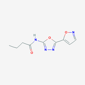 molecular formula C9H10N4O3 B2623123 N-(5-(isoxazol-5-yl)-1,3,4-oxadiazol-2-yl)butyramide CAS No. 946362-57-8