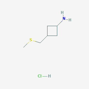 3-(Methylsulfanylmethyl)cyclobutan-1-amine;hydrochloride