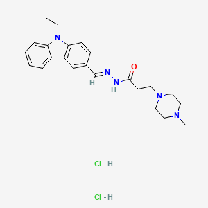 molecular formula C23H31Cl2N5O B2623194 N'-[(9-ethyl-9H-carbazol-3-yl)methylidene]-3-(4-methylpiperazin-1-yl)propanehydrazide dihydrochloride CAS No. 2128734-96-1