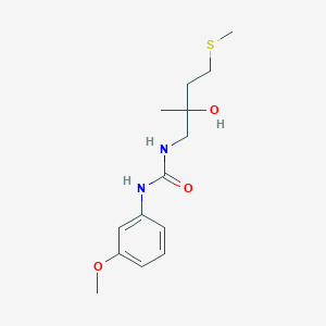 molecular formula C14H22N2O3S B2623254 1-(2-Hydroxy-2-methyl-4-(methylthio)butyl)-3-(3-methoxyphenyl)urea CAS No. 1396757-62-2