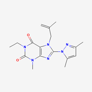 B2623327 8-(3,5-Dimethylpyrazol-1-yl)-1-ethyl-3-methyl-7-(2-methylprop-2-enyl)purine-2,6-dione CAS No. 1014051-29-6