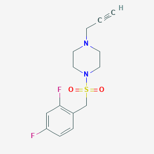 molecular formula C14H16F2N2O2S B2623345 1-[(2,4-Difluorophenyl)methanesulfonyl]-4-(prop-2-yn-1-yl)piperazine CAS No. 1798717-76-6