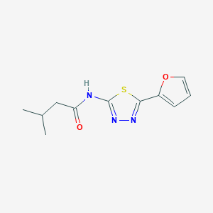 molecular formula C11H13N3O2S B262341 N-[(2Z)-5-(furan-2-yl)-1,3,4-thiadiazol-2(3H)-ylidene]-3-methylbutanamide 