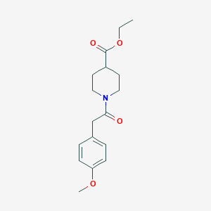 molecular formula C17H23NO4 B262348 Ethyl 1-[(4-methoxyphenyl)acetyl]-4-piperidinecarboxylate 