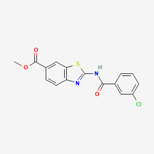 molecular formula C16H11ClN2O3S B2623480 Methyl 2-(3-chlorobenzamido)benzo[d]thiazole-6-carboxylate CAS No. 303796-75-0