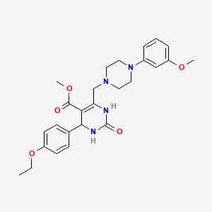 molecular formula C26H32N4O5 B2623572 Methyl 4-(4-ethoxyphenyl)-6-{[4-(3-methoxyphenyl)piperazin-1-yl]methyl}-2-oxo-1,2,3,4-tetrahydropyrimidine-5-carboxylate CAS No. 1252819-93-4