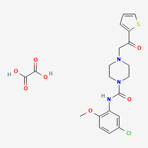 molecular formula C20H22ClN3O7S B2623591 N-(5-chloro-2-methoxyphenyl)-4-(2-oxo-2-(thiophen-2-yl)ethyl)piperazine-1-carboxamide oxalate CAS No. 1351618-89-7