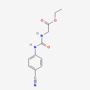 molecular formula C12H13N3O3 B2623640 Ethyl 2-{[(4-cyanophenyl)carbamoyl]amino}acetate CAS No. 159216-53-2