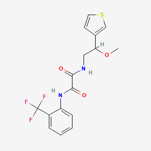 molecular formula C16H15F3N2O3S B2623644 N-[2-METHOXY-2-(THIOPHEN-3-YL)ETHYL]-N'-[2-(TRIFLUOROMETHYL)PHENYL]ETHANEDIAMIDE CAS No. 1448136-78-4