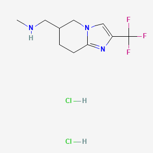 molecular formula C10H16Cl2F3N3 B2623663 methyl({[2-(trifluoromethyl)-5H,6H,7H,8H-imidazo[1,2-a]pyridin-6-yl]methyl})amine dihydrochloride CAS No. 2126177-02-2