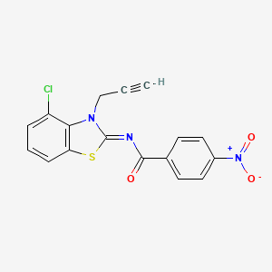 molecular formula C17H10ClN3O3S B2623666 N-[(2Z)-4-chloro-3-(prop-2-yn-1-yl)-2,3-dihydro-1,3-benzothiazol-2-ylidene]-4-nitrobenzamide CAS No. 868376-89-0