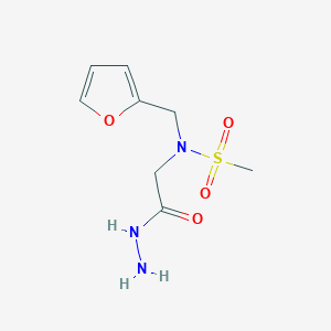 molecular formula C8H13N3O4S B2623676 N-(furan-2-ylmethyl)-N-(2-hydrazinyl-2-oxoethyl)methanesulfonamide (non-preferred name) CAS No. 1266367-29-6