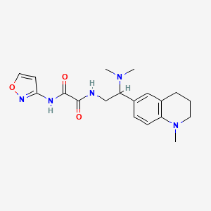 molecular formula C19H25N5O3 B2623702 N'-[2-(dimethylamino)-2-(1-methyl-1,2,3,4-tetrahydroquinolin-6-yl)ethyl]-N-(1,2-oxazol-3-yl)ethanediamide CAS No. 922064-29-7