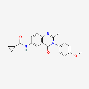 molecular formula C20H19N3O3 B2623706 N-(3-(4-methoxyphenyl)-2-methyl-4-oxo-3,4-dihydroquinazolin-6-yl)cyclopropanecarboxamide CAS No. 1105236-64-3