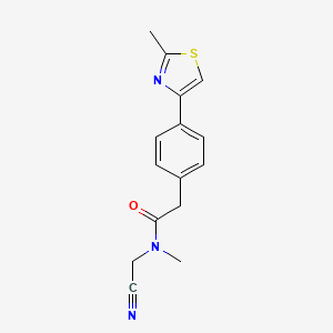 molecular formula C15H15N3OS B2623766 N-(cyanomethyl)-N-methyl-2-[4-(2-methyl-1,3-thiazol-4-yl)phenyl]acetamide CAS No. 1333643-86-9