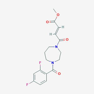 molecular formula C17H18F2N2O4 B2623805 Methyl (E)-4-[4-(2,4-difluorobenzoyl)-1,4-diazepan-1-yl]-4-oxobut-2-enoate CAS No. 2411334-95-5