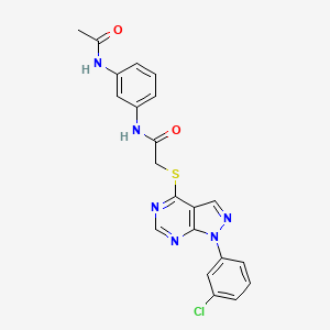 molecular formula C21H17ClN6O2S B2623814 N-(3-acetamidophenyl)-2-((1-(3-chlorophenyl)-1H-pyrazolo[3,4-d]pyrimidin-4-yl)thio)acetamide CAS No. 893919-73-8