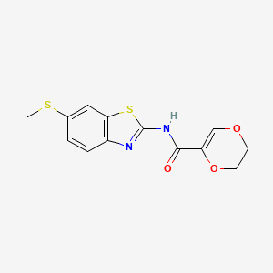 molecular formula C13H12N2O3S2 B2623829 N-(6-(methylthio)benzo[d]thiazol-2-yl)-5,6-dihydro-1,4-dioxine-2-carboxamide CAS No. 899941-55-0