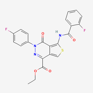 molecular formula C22H15F2N3O4S B2623841 Ethyl 5-(2-fluorobenzamido)-3-(4-fluorophenyl)-4-oxo-3,4-dihydrothieno[3,4-d]pyridazine-1-carboxylate CAS No. 851949-26-3