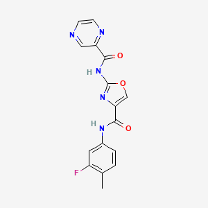 N-(3-fluoro-4-methylphenyl)-2-(pyrazine-2-carboxamido)oxazole-4-carboxamide