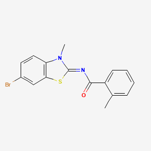 (E)-N-(6-bromo-3-methylbenzo[d]thiazol-2(3H)-ylidene)-2-methylbenzamide