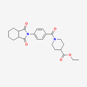 molecular formula C23H28N2O5 B2623871 ethyl 1-(4-(1,3-dioxohexahydro-1H-isoindol-2(3H)-yl)benzoyl)piperidine-4-carboxylate CAS No. 886137-48-0