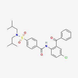 molecular formula C28H31ClN2O4S B2623872 N-(2-benzoyl-4-chlorophenyl)-4-[bis(2-methylpropyl)sulfamoyl]benzamide CAS No. 476320-88-4