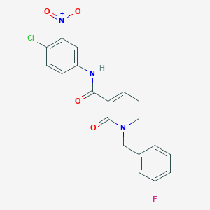 molecular formula C19H13ClFN3O4 B2623876 N-(4-chloro-3-nitrophenyl)-1-(3-fluorobenzyl)-2-oxo-1,2-dihydropyridine-3-carboxamide CAS No. 941952-06-3