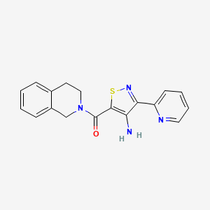 molecular formula C18H16N4OS B2623914 3-(Pyridin-2-yl)-5-(1,2,3,4-tetrahydroisoquinoline-2-carbonyl)-1,2-thiazol-4-amine CAS No. 1251589-26-0