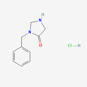 molecular formula C10H13ClN2O B2623933 3-Benzylimidazolidin-4-one hydrochloride CAS No. 114981-13-4