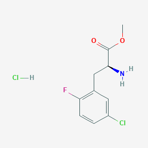 molecular formula C10H12Cl2FNO2 B2623956 methyl (2S)-2-amino-3-(5-chloro-2-fluorophenyl)propanoate hydrochloride CAS No. 2375248-11-4