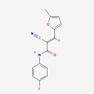 molecular formula C15H11FN2O2 B2623984 (2E)-2-cyano-N-(4-fluorophenyl)-3-(5-methylfuran-2-yl)prop-2-enamide CAS No. 327075-27-4