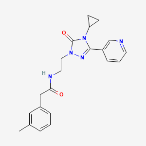 molecular formula C21H23N5O2 B2623992 N-(2-(4-cyclopropyl-5-oxo-3-(pyridin-3-yl)-4,5-dihydro-1H-1,2,4-triazol-1-yl)ethyl)-2-(m-tolyl)acetamide CAS No. 1787917-37-6