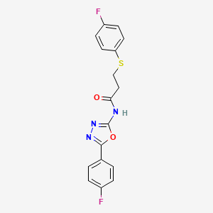 N-[5-(4-fluorophenyl)-1,3,4-oxadiazol-2-yl]-3-(4-fluorophenyl)sulfanylpropanamide