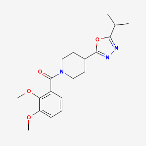 molecular formula C19H25N3O4 B2624031 (2,3-Dimethoxyphenyl)(4-(5-isopropyl-1,3,4-oxadiazol-2-yl)piperidin-1-yl)methanone CAS No. 1209831-85-5
