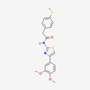 molecular formula C20H20N2O3S2 B2624032 N-(4-(3,4-dimethoxyphenyl)thiazol-2-yl)-2-(4-(methylthio)phenyl)acetamide CAS No. 941930-12-7