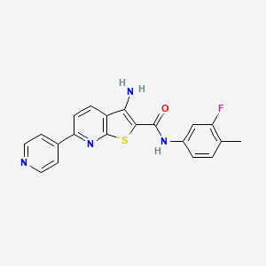 3-amino-N-(3-fluoro-4-methylphenyl)-6-(4-pyridinyl)thieno[2,3-b]pyridine-2-carboxamide
