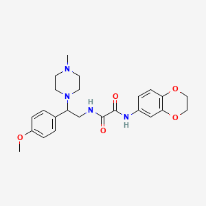 molecular formula C24H30N4O5 B2624059 N-(2,3-dihydro-1,4-benzodioxin-6-yl)-N'-[2-(4-methoxyphenyl)-2-(4-methylpiperazin-1-yl)ethyl]ethanediamide CAS No. 898451-52-0