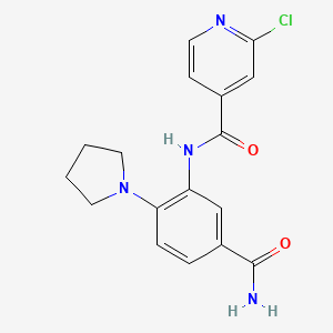 N-[5-carbamoyl-2-(pyrrolidin-1-yl)phenyl]-2-chloropyridine-4-carboxamide