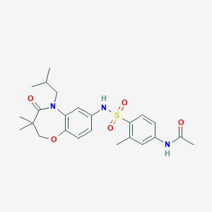 N-(4-(N-(5-isobutyl-3,3-dimethyl-4-oxo-2,3,4,5-tetrahydrobenzo[b][1,4]oxazepin-7-yl)sulfamoyl)-3-methylphenyl)acetamide