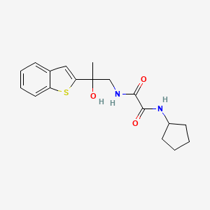 molecular formula C18H22N2O3S B2624077 N-[2-(1-benzothiophen-2-yl)-2-hydroxypropyl]-N'-cyclopentylethanediamide CAS No. 2034464-53-2