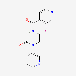 molecular formula C15H13FN4O2 B2624078 4-(3-Fluoropyridine-4-carbonyl)-1-(pyridin-3-yl)piperazin-2-one CAS No. 2097863-67-5